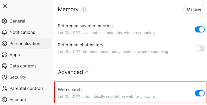 ChatGPT - WebSearch